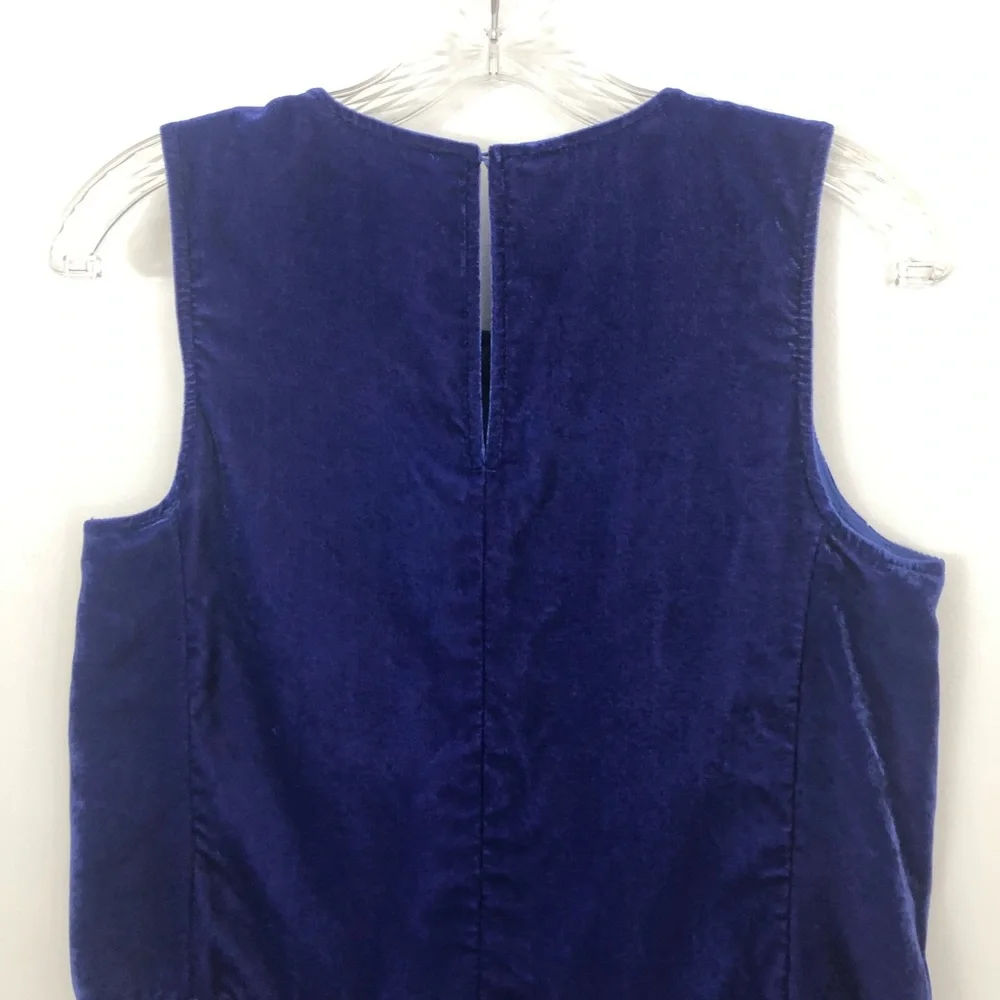 4/$25 J Crew Velvet Peplum Tank Top Blue 2